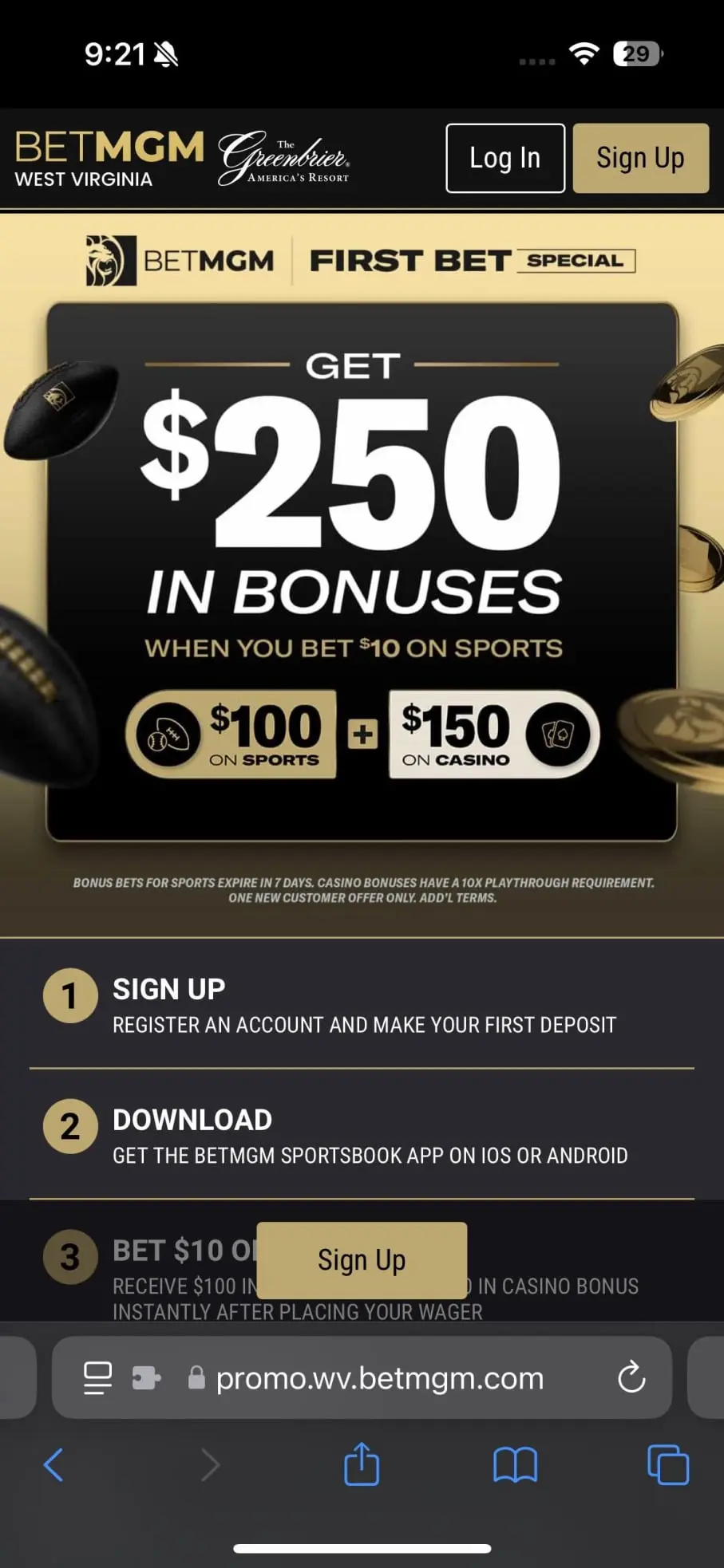 Registration & Login Process of BetMGM